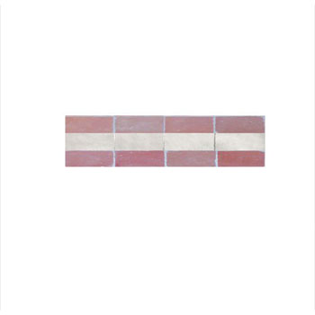 Mosaic House Moroccan tile Purcell Border 21-1 Pink White  zellige, mosaic, zellij, border, glaze 
